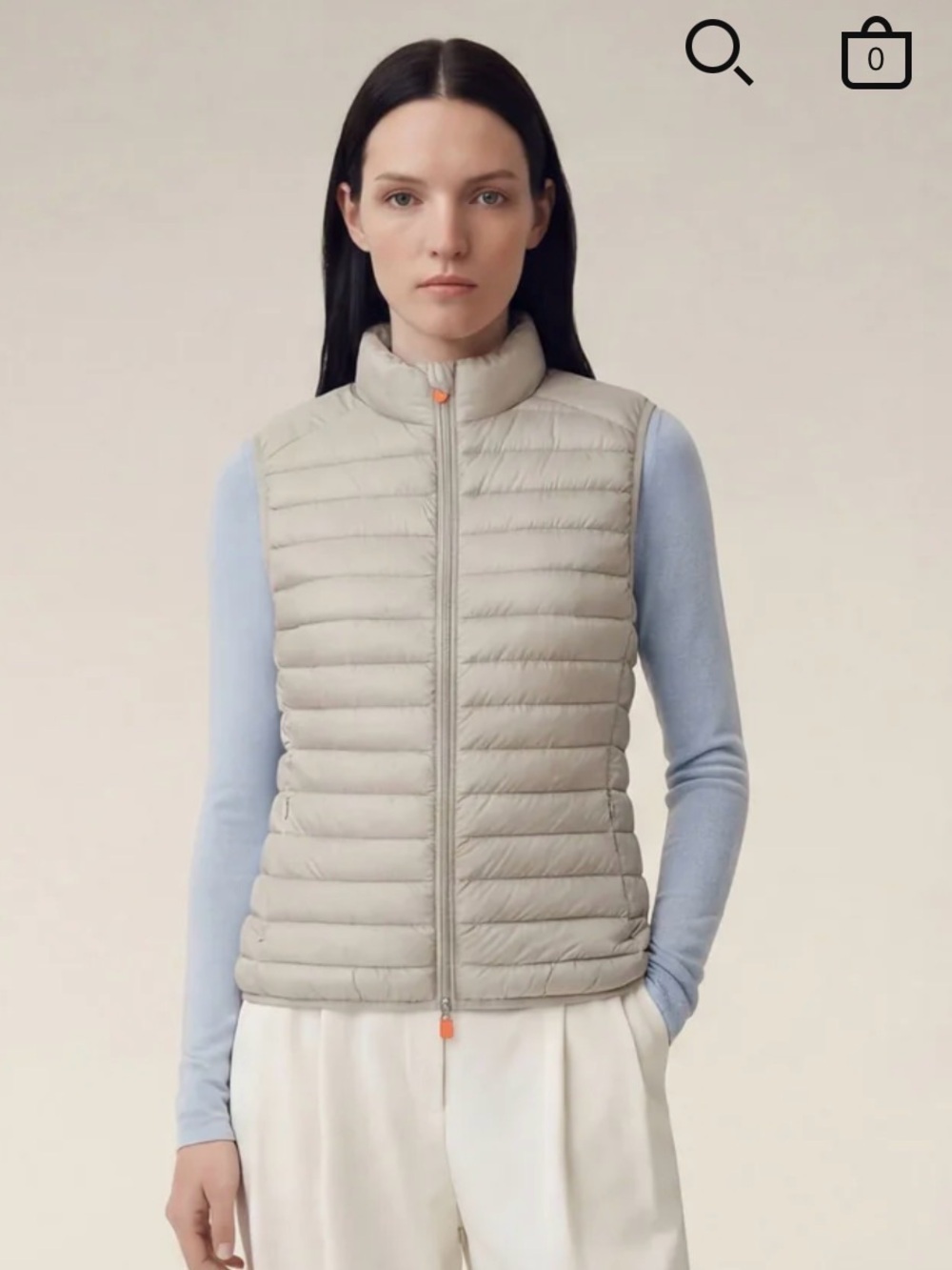 Save The Duck Women’s Light Beige Quilted Packable Vest Size 4 / XL
